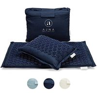 Ajna Acupressure Mat and Pillow Set - Ideal for Back Pain Relief and Neck Pain Relief - Advanced Stress Reliever - Muscle Relaxant - Free Tote Bag - Eco Lite (Ocean Blue)