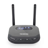 TECBOSS Bluetooth 5.0 Transmitter Receiver for TV, Optical Digital and 3.5mm Wireless Audio Adapter for PC, Home Stereo System, aptX HD, aptX Low Latency- KM20