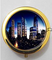 BlackKey Manhattan Places New York City Scenery 3-Compartment Decorative Pocket Gift Box Case Organizer for Pill, Color 2 -243