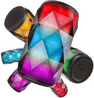 Ghostek Vivid Ultra-Portable Wireless LED Bluetooth Speaker with Built-in Microphone - Black | Color Changing Lights Pulsate to Your Music - Multi-Colored Auto-Changing LED Themes