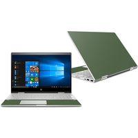 MightySkins Skin Compatible With HP Envy x360 Convertible 15" (2018) - Solid Olive | Protective, Durable, and Unique Vinyl Decal wrap cover | Easy To Apply, Remove, and Change Styles | Made in the USA
