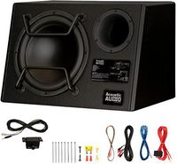 Acoustic Audio by Goldwood ACA12DWG Deluxe Powered 12" Car Ported Subwoofer 900W with Wiring Kit and Remote Level Control, Black