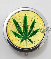 BlackKey Multicolor Marijuana Weed Leaf 3-Compartment Decorative Pocket Gift Box Case Organizer for Pill, Color 1 -330
