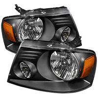 CARPARTSINNOVATE For Ford 04-08 F150 Lincoln 06-08 Mark LT Euro Black Clear Headlights Driving Lamps