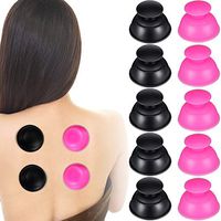 Cupping Set, Silicone Massage Cupping Set, Cupping Set with Vacuum Pump, Vacuum Suction Cupping Cups (10 Pieces, Black and Rose Red)