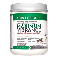 Vibrant Health - Maximum Vibrance, Plant-Based Meal Replacement Rich with Vitamins, Minerals, Antioxidants, and Protein, Gluten Free, Vegetarian, Non-GMO, Vanilla Bean, 15 Servings (FFP)