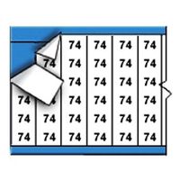 Brady WM-74-PK Repositionable Vinyl Cloth (B-500), Black on White, Solid Numbers Wire Marker Card (25 Cards)