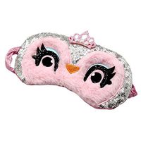 BUYITNOW Sequins Owl Eye Mask Silk Eye Mask Soft Eye Bags for Yoga Traveling Sleeping Party