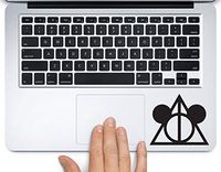 Mickey Ears Deathly Hallows Harry Potter Disney Printed Trackpad Clear Vinyl Decal Sticker Compatible with Apple MacBook Pro Air 11" 12" 13" 15" All Years Laptop Keyboard (13" MacBook Pro Retina)