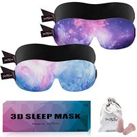 PrettyCare 3D Sleep Mask (Ultra Blue & Purple & Black) Eye Mask for Sleeping - Best Contoured Blindfold with Ear Plugs,Travel Silk Pouch for Men Women