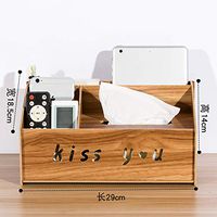 T-ZJHC Tissue Box Remote Control Storage Box Living Room Creative Coffee Table European Wood Multi-Function Tray Home, D87 Medium Walnut