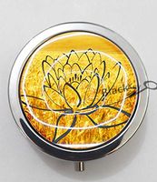 BlackKey Lotus Flower 3-Compartment Decorative Pocket Gift Box Case Organizer for Pill, Color 1 -1530