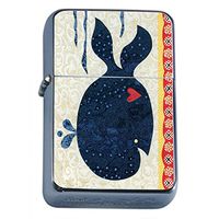 Blue Whale Flip Top Oil Lighter S1 Smoking Cigarette Smoker Includes Silver Case