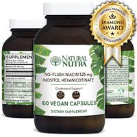 Natural Nutra No Flush Niacin (Vitamin B3) (Inositol Hexanicotinate Niacinate), Flush Free, 525 mg, 100 Vegan and Vegetarian Capsules