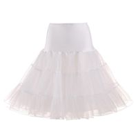 Paymenow Women's 50s Vintage Petticoat Skirts Half Slip Crinoline Tutu Underskirts Vintage Dress (White, XL)