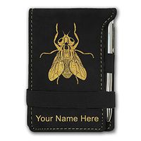 Mini Notepad, Housefly, Personalized Engraving Included (Black)