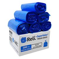 Reli. SuperValue 2-4 Gallon Recycling Bags (300 Count) Blue Trash Bags (Small Garbage Bags 2 Gallon - 3 Gallon - 4 Gallon Garbage Bags), 2 Gal - 4 Gal Small Blue Trash Bags Office Bathroom