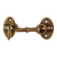 Solid Brass Cabin Hook Eye Latch Cabin Door Gate Latches Window Sash Catch Hook Lock Antique Brass Finish