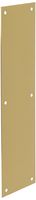 Rockwood 70C.4 Brass Standard Push Plate, Four Beveled Edges, 16" Height x 4" Width x 0.050" Thick, Satin Clear Coated Finish