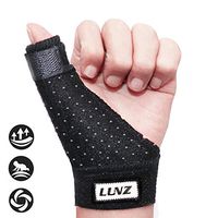 Luniquz Thumb Splint for Kids, Reversible Thumb Spica Brace with Metal Support to Stabilize Broken Finger Joint, Black/S