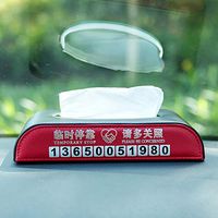 T-ZJHC Multi-Function car Tissue Box car Tissue Box Hanging seat Type car Interior Paper Box Set, Black and red Two-seat