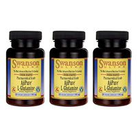Swanson Amino Acid Ajipure L-Glutamine Pharmaceutical Grade 500 Milligrams 60 Veg Capsules (3 Pack)