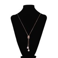 Women Girls Long Sweater Chain Pendant Statement Necklace Cuekondy Fashion Charm Crystal Spiral Pearls Jewelry (Rose Gold)