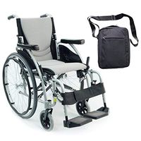 S-Ergo 125 Ergonomic Wheelchair | Seat Size 18" X 17" | Flip-Back Armrest | Swing Away Footrest | Frame Color Silver & Free Front Zip Pocket Medical Utility Bag Black!
