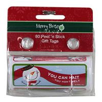 Merry Brite 80 Peel N Stick Gift Tags Assorted Christmas Characters