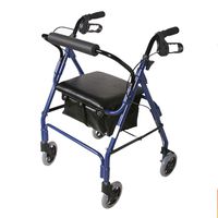 Luckya Rollators Elderly Walker Shopping Cart Soft Seat Aluminum Alloy Walking Frame Foldable Non-Slip Walking Stick with Hospital