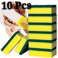Home Kitchen Double Layer Soft Strong Water Absorption Dishwashing Sponge (10Pcs)