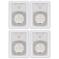 Acoustic Audio 151W Indoor Outdoor 2 Way Speakers 1200 Watt White 2 Pair Pack 151W-2Pr