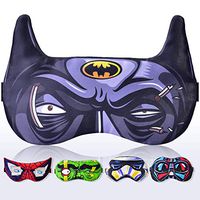 Sleep Mask for Men Children Kids - Sleeping mask 100% Soft Cotton - Comfortable Eye Sleeping Mask Night Cover Blindfoldfor Travel Airplane (Batman Black, Gift Pack)