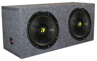 2 New Kicker 44CWCS124 12" 1200W Car Subwoofers + Dual Sealed Sub Box Enclosure