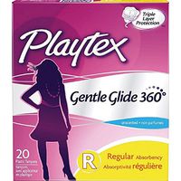 Playtex Gentle Glide 360 Unscented Regular Absorbency Tampons 20 ea (Pack of 3)