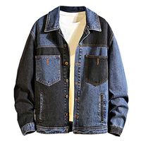 Men's Long Sleeve Denim Jacket,Clearance!! Males Winter Vintage Button Pockets Turn-Down Collar Plus Size Coat Tops Blouse