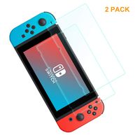 Zouzt Screen Protector Glass for Nintendo Switch, 2.5D Arc Edge Tempered Protective Glass[9H Hardness][Anti-Scratch][Bubble Free](2 Pack)