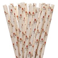 Biodegradable Paper Straws Snowman (100)