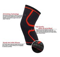 Hioffer Sports Knee Brace Support Sleeves,Athletic Knee Compression Sleeve Support for Running, Jogging, Sports,Joint Pain Relief, Arthritis and Injury Recovery-Single Wrap