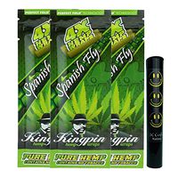 Herb Airtight Tube Pocket Protector with Kingpin Spanish Fly Hemp Wraps 3 Count DC Crafts Nation- Happy Face