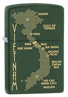 Zippo Vietnam War Lighters (Green Matte War Map)