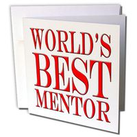 3dRose Worlds Best Mentor. Red. - Greeting Cards, 6" x 6", Set of 6 (gc_193637_1)