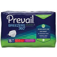 Prevail Maximum Absorbency Incontinence Briefs, Unisex, Large, 16-Count