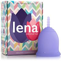 Lena Menstrual Cup - Reusable Period Cup - Tampon and Pad Alternative - Heavy Flow - Large - Purple