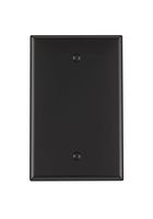 Leviton PJ13-E 1-Gang Blank Wallplate, Midway Size, Black