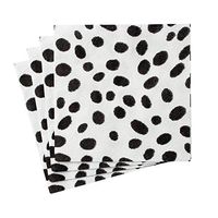 Caspari Spots Paper Cocktail Napkins in Black, 20 Per Package