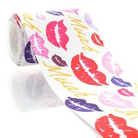 3" Muah Lips Grosgrain Ribbon 5yd