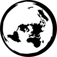 Crazydecals Planet Earth Flat Map Vinyl Decal Sticker- 6" Wide Gloss White Color