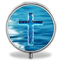 IMLONE Pill Organizer, Customized Bible Pill Boxes with 3 Components and Mirror for Travelling and Daily Needs