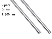 2PCs 8mm x 300mm (.315" x 11.81") Chrome Plated Linear Motion Rod，Aizilean Case Hardened Linear Motion Guide Rail Round Shaft for 3D Printer Parts- Metric h8 Tolerance
